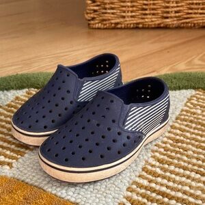 Native Shoes navy and white stripe rubber slip on shoes size toddler 7